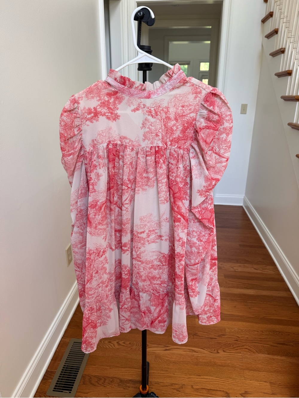 Floral Puff-Sleeve Mini Dress in Pink - Picture 3 of 7